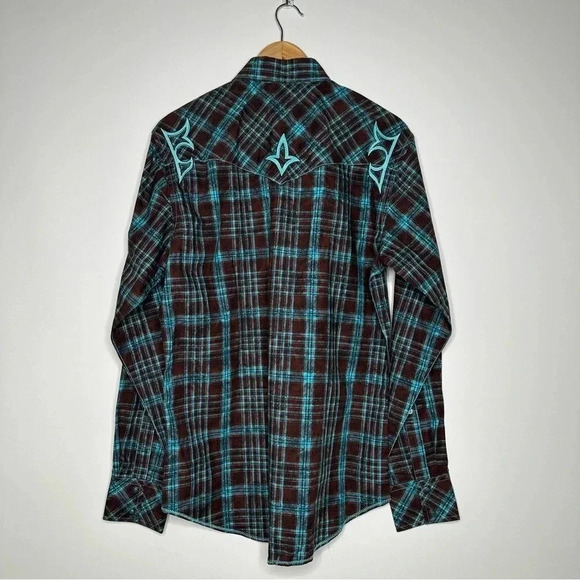 Rock 47 Wrangler NWT Western Snap Button Down Shirt Size Medium - Picture 7 of 9